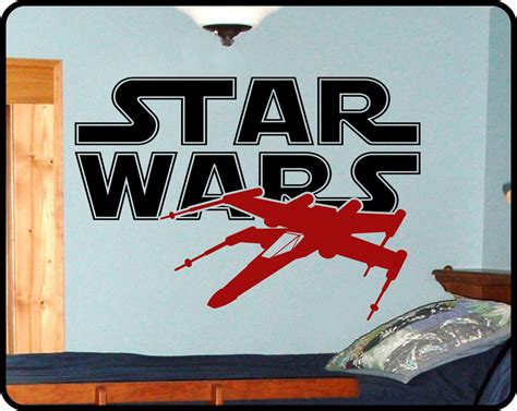 Star Wars wall decal with X-Wing fighter Our by WallCrafters