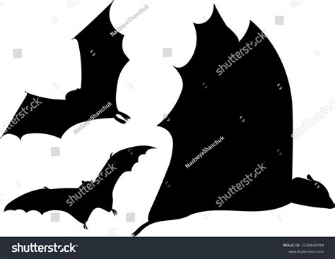 Bat Silhouette On White Background Vector Stock Vector (Royalty Free ...