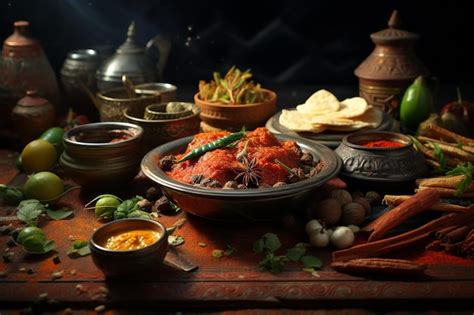 Premium AI Image | Photography of ethnic foods and international flavors