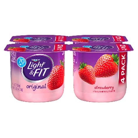 Dannon Light & Fit Strawberry Nonfat Yogurt, 4/5.3 oz Traditional Yogurt | Meijer Grocery ...