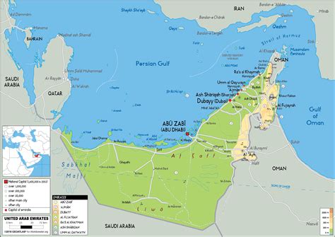 United Arab Emirates Map (Physical) - Worldometer