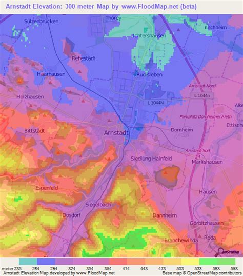 Elevation of Arnstadt,Germany Elevation Map, Topography, Contour