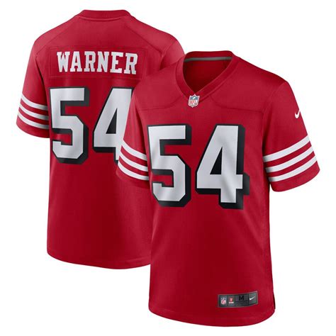 Men’S San Francisco 49Ers Fred Warner Nike Scarlet Alternate Player Game Jersey - Opalve Store