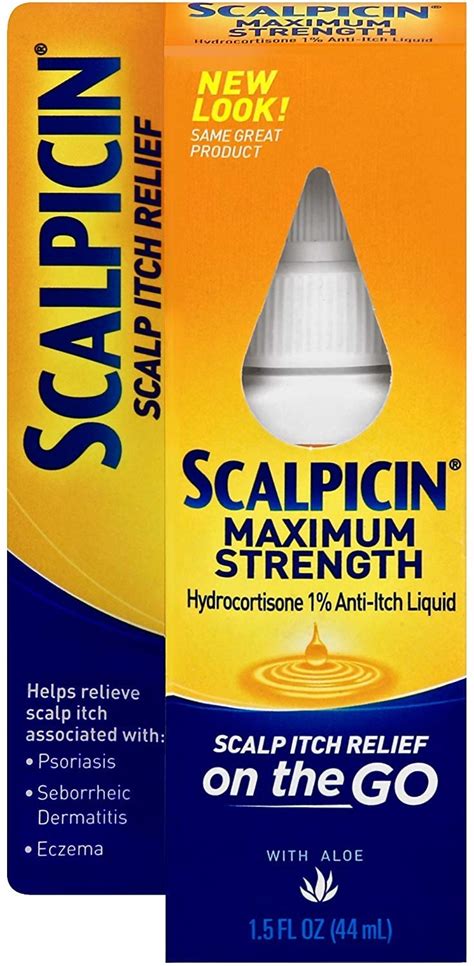 Scalpicin Maximum Strength Scalp Itch Liquid Treatment- For Relief From Itchy Scalp, Psoriasis ...