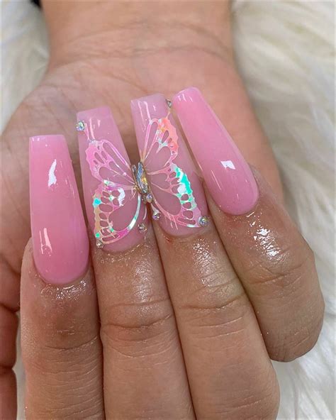 Pinterest @clawedtips 💖 | Pink acrylic nails, Nail manicure, Butterfly nail