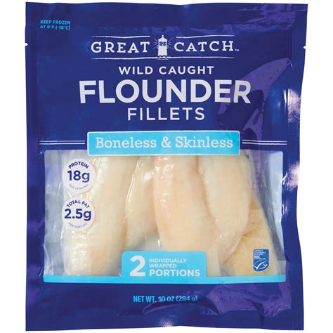 Great Catch Frozen Wild Caught Alaskan Flounder Fillets - Shop Fish at ...