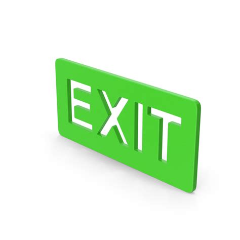 Green Exit Sign PNG Images & PSDs for Download | PixelSquid - S119491354