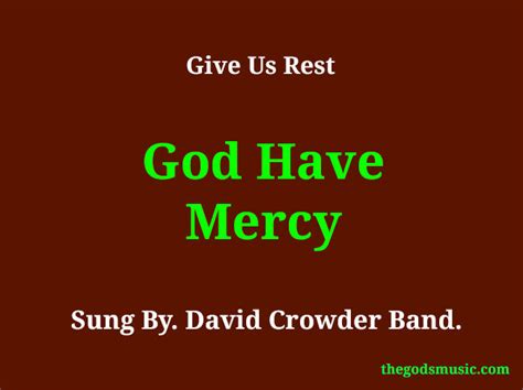 God Have Mercy Christian Song Lyrics