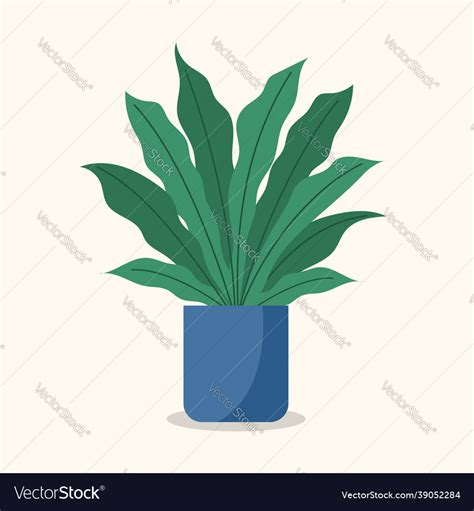 Ornamental plant design flat image in hand drawing