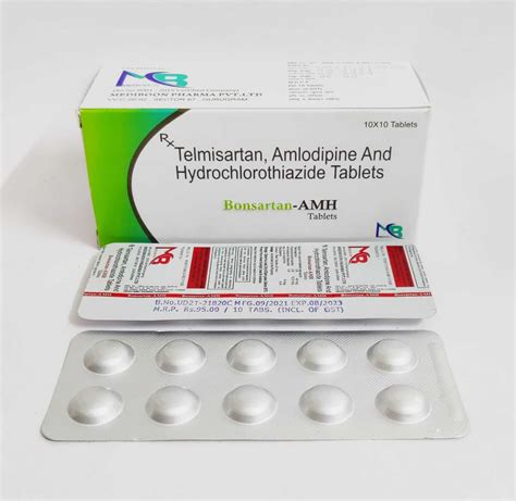 Telmisartan, Amlodipine and Hydrochlorothiazide Tablets