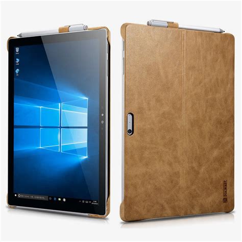 Surface Pro 7/ 6/ 5/ 4 Genuine Leather Kickstand Back Cover Case Skin