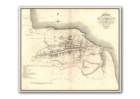 Old Map of St. Andrews Ancient Scottish Map Fine Art Print - Etsy UK