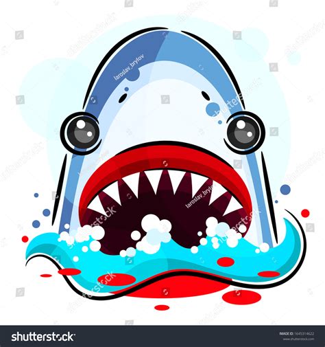 Angry Shark Vector Illustration Suitable Greeting Stock Vector (Royalty ...