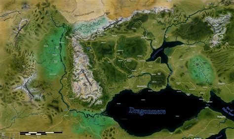 [OC] [Art] [Map] Map of Cormyr (Faerun DnD 5e) in a "satellite-image ...