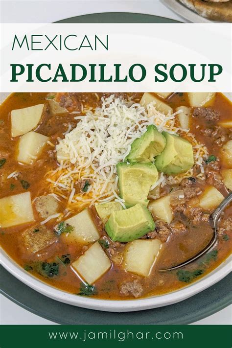 Easy Mexican Picadillo Soup with Ground Beef and Potatoes