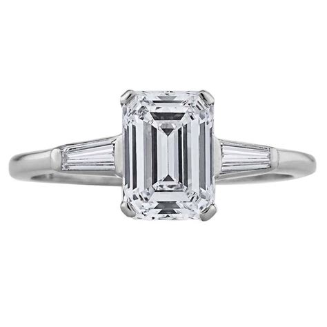 Cartier Emerald Cut Diamond Platinum Engagement Ring at 1stDibs ...