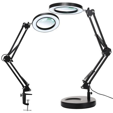 Buy 10X Magnifying Glass with Light and Stand, KIRKAS 2-in-1 Stepless Dimmable LED Magnifying ...