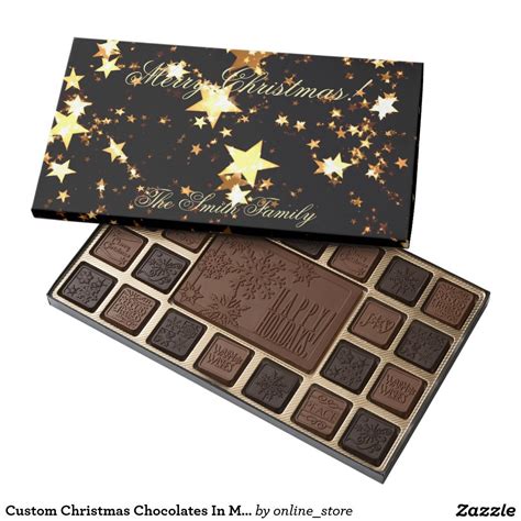 Custom Christmas Chocolates In Merry Christmas Box | Zazzle.com ...