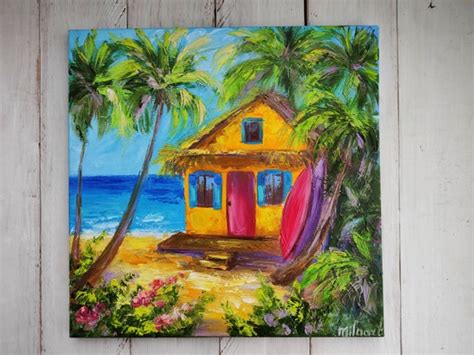 Hawaii Oil Painting on Canvas Hawaiian Artwork Surfing Art - Etsy