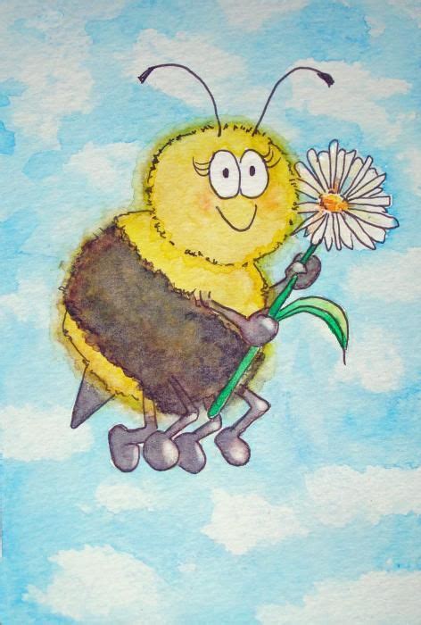 Bee Happy Whimsical Watercolor