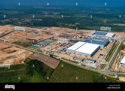 Industrial estate land development aerial view Stock Photo - Alamy