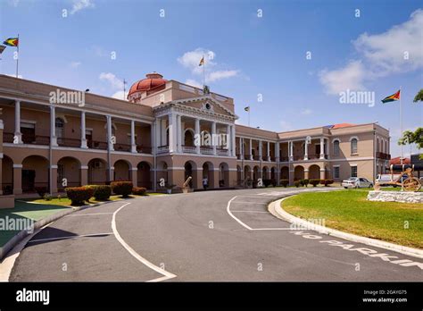 Parliament of Guyana building on Brickdam Street in Georgetown Guyana ...