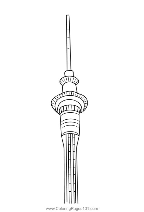 Sky Tower Is One Of New Zealand's Coloring Page for Kids - Free New ...