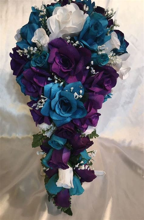 teal and purple wedding bouquets - As Long Logbook Image Archive