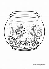 Fish Tank  Free Coloring Sheet sketch template