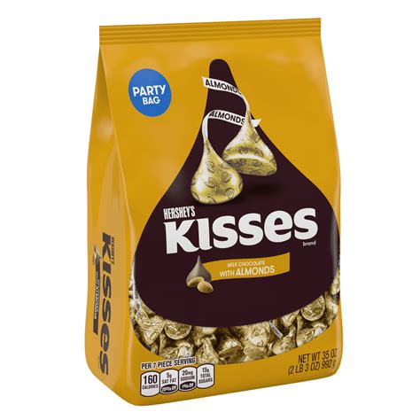 Hershey's Kisses Milk Chocolate Candy with Almonds, 35 Oz. - Walmart.com - Walmart.com