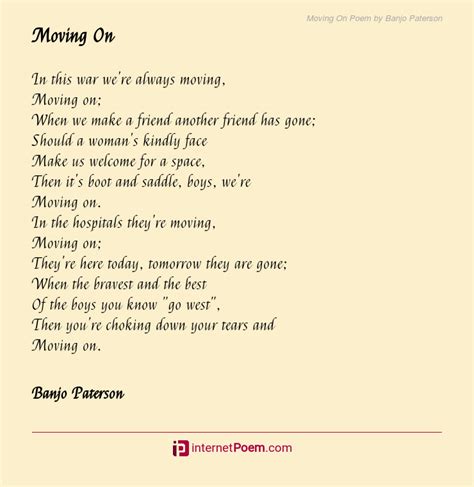 Moving On Poem by Banjo Paterson