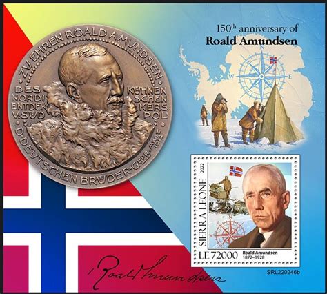 Souvenir Sheet: 150th Birth Anniversary of Roald Amundsen (Sierra Leone ...