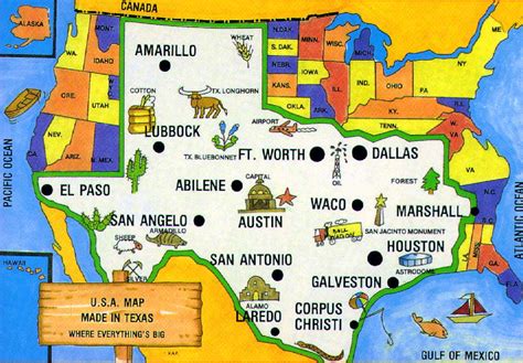 Mapa De Texas Con Nombres