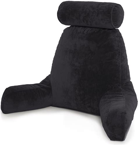 Husband Pillow - Black Big Reading & Bed Rest Pillow with Arms - Sit Up ...