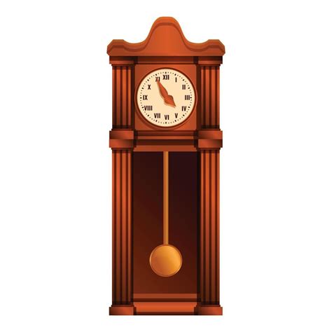 Ancient pendulum clock icon, cartoon style 14221515 Vector Art at Vecteezy