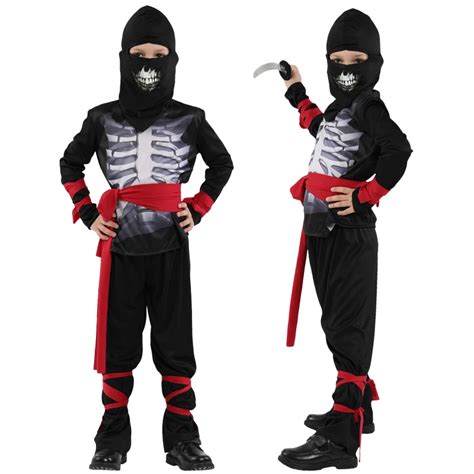 Halloween Super handsome Boy black Ninja Warrior Ghost cosplay costumes Christmas Day New Year ...