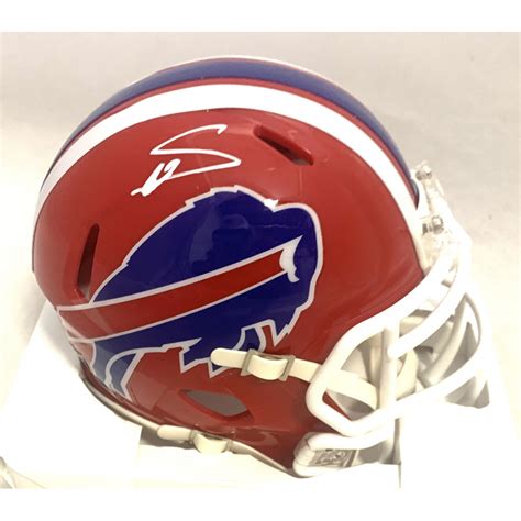 Stefon Diggs Signed Bills Throwback Speed Mini Helmet (Beckett ...