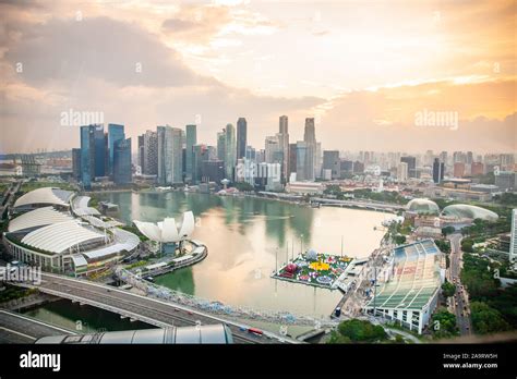 Aerial View on Singapore Cityscape with Skyscrapers from Singapore ...