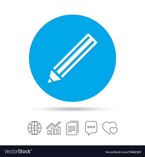 Pencil sign icon edit content button Royalty Free Vector