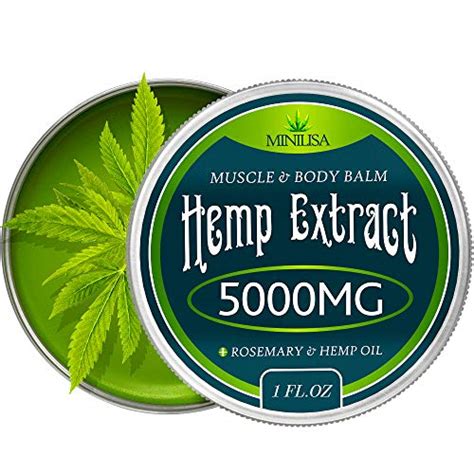 Premium Hemp Balm - Ultra Strong Natural Pain Relief - 5000mg Hemp Extract - Rosemary & Hemp Oil ...