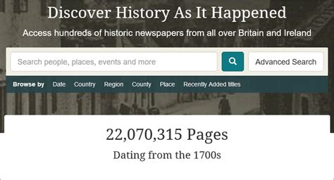 The GENES Blog: British Newspaper Archive passes 22 milion pages