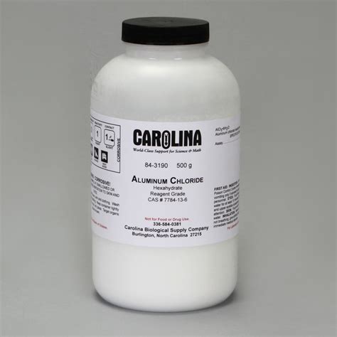 Aluminum Chloride 6-Hydrate, Crystal, Reagent Grade, 500 g | Carolina.com