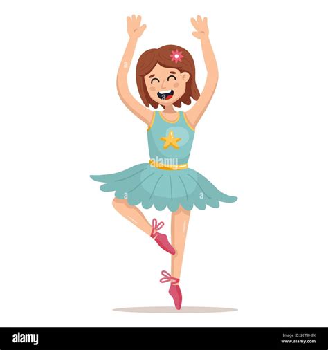 niña bailando ballet en una falda corta. ilustración de carácter ...