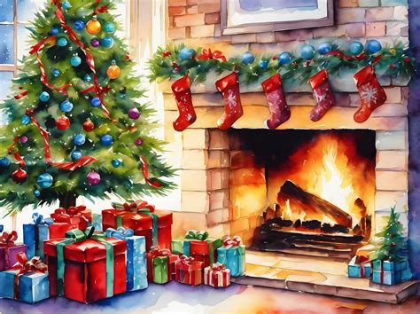Christmas Fireplace Background Free Stock Photo - Public Domain Pictures