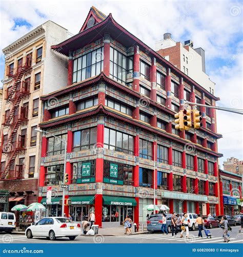 Street Scene With Asian Architecture At Chinatown In New York City Editorial Image - Image: 60820080