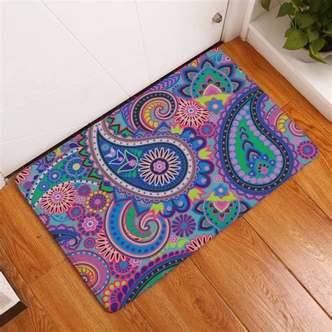 CAMMITEVE Colorful Psychedelic Paisley Modern Runner Rug Non Skid Area ...