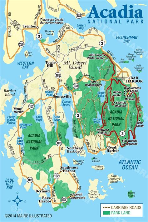 Acadia National Park map | National parks map, Acadia national park map ...