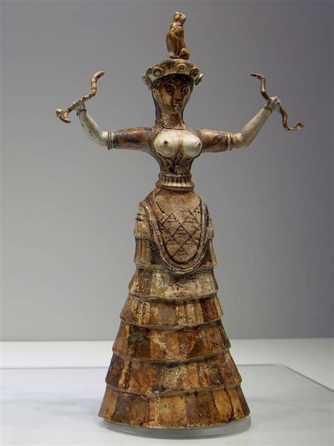 Minoan Snake Goddess or Priestess, Aegean Civilizations