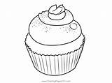 Cupcake Coloring Page For Kids  Free Desserts Printable Pages sketch template