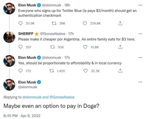 Elon Musk Suggests Making Dogecoin a Payment Option for Twitter Blue ...